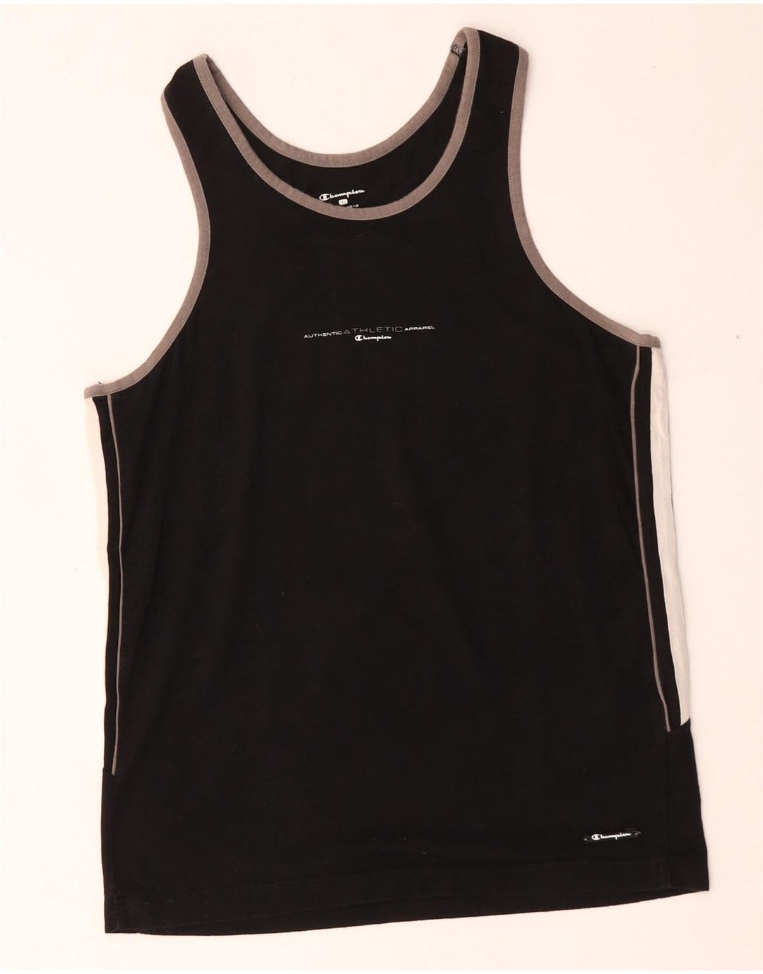 Champion Damevest Top UK 14 Large Black Colourblock Bomuld