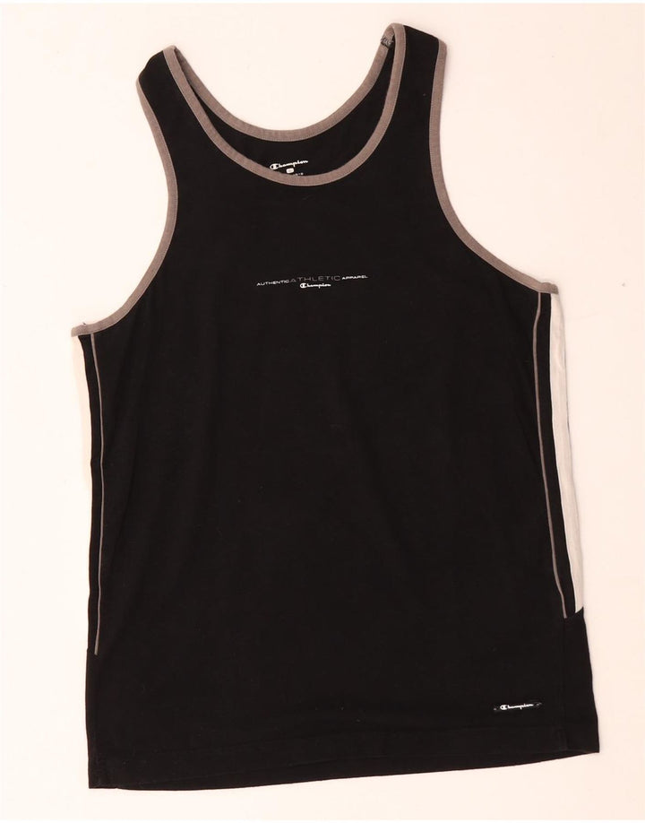 Champion Damevest Top UK 14 Large Black Colourblock Bomuld