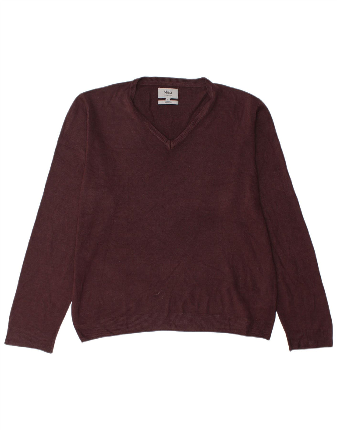 Marks & Spencer Herre V-hals sweater Stor Bourgogne akryl