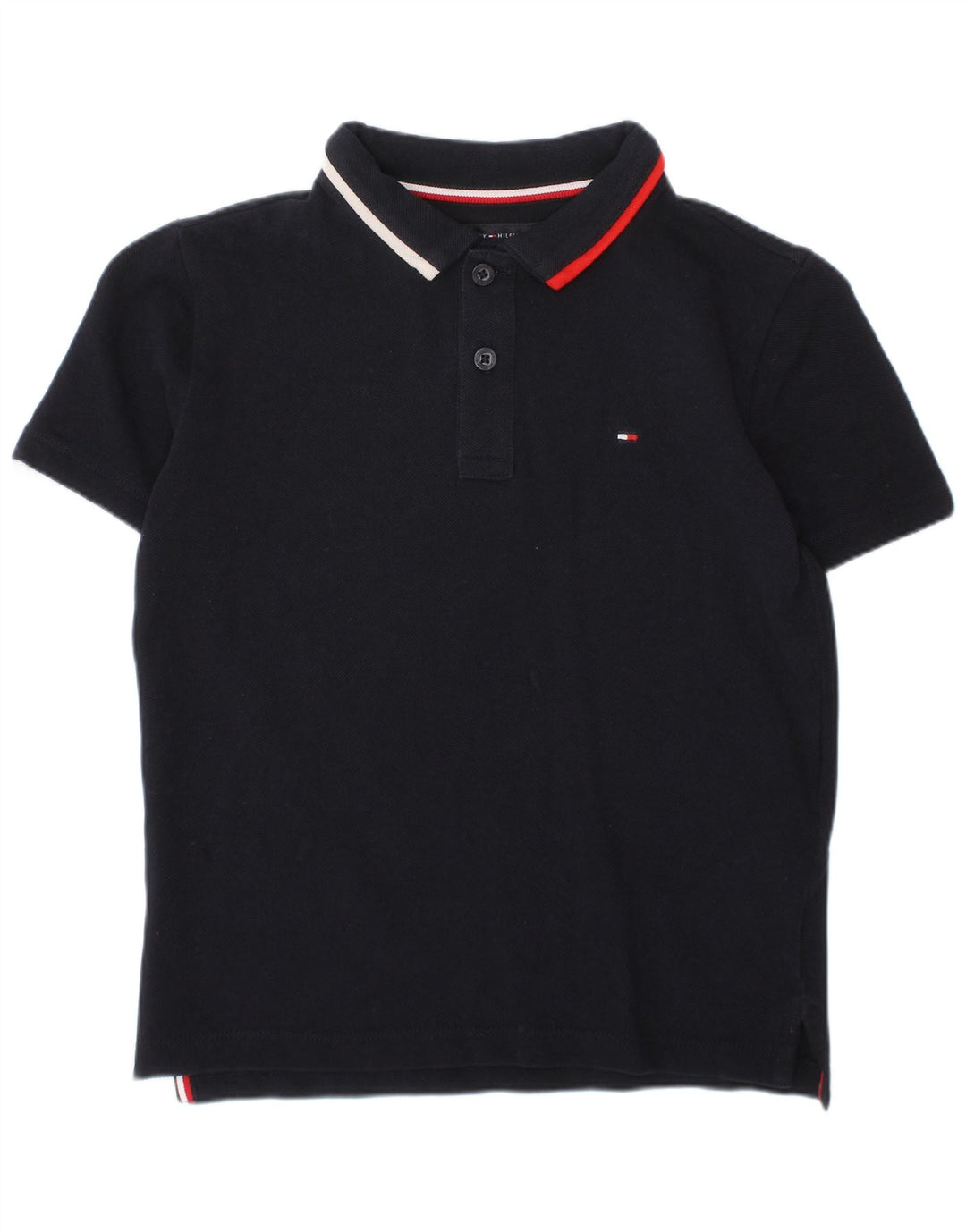 TOMMY HILFIGER drenge poloshirt 7-8 år marineblå bomuld
