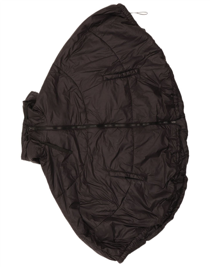 Zara Dame Hætte Poncho Polstret Jakke Medium Sort Polyester