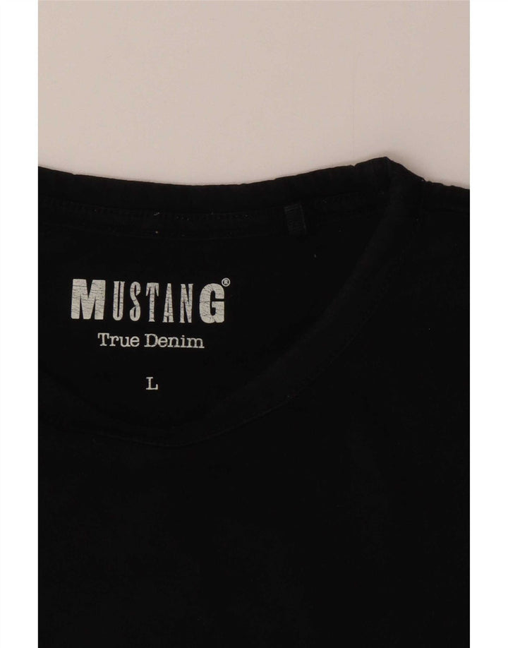 Mustang Herre T-Shirt Top Stor Sort