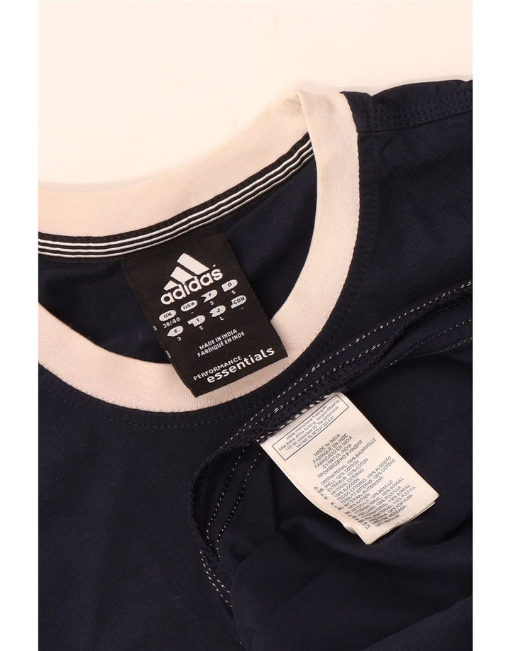 Adidas Herre T-Shirt Top UK 38/40 Medium Navy Blue Bomuld
