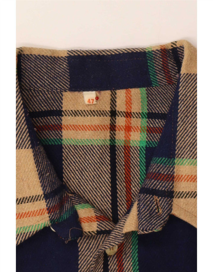 Vintage herre flannel skjorte str. 47 2XL flerfarvet tern