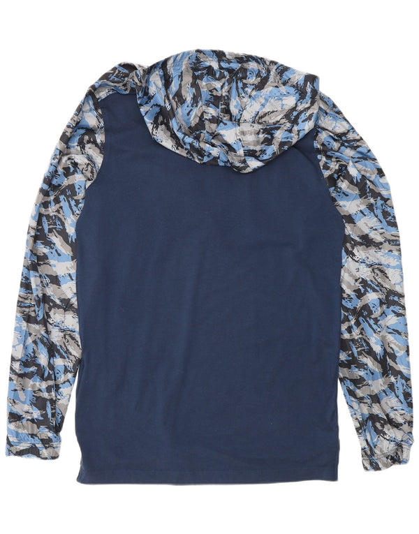 Under Armour Herre Zip Neck Hoodie Jumper Small Navy Blue Camouflage Bomuld