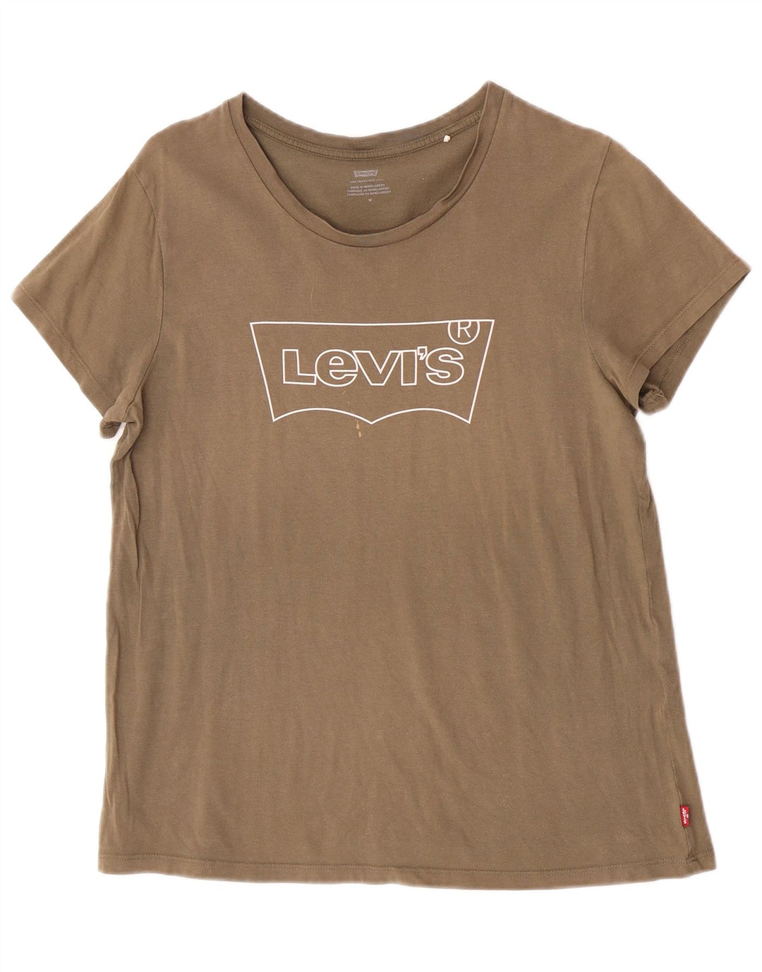 Levi's Dame Grafisk T-Shirt Top UK 14 Medium Khaki