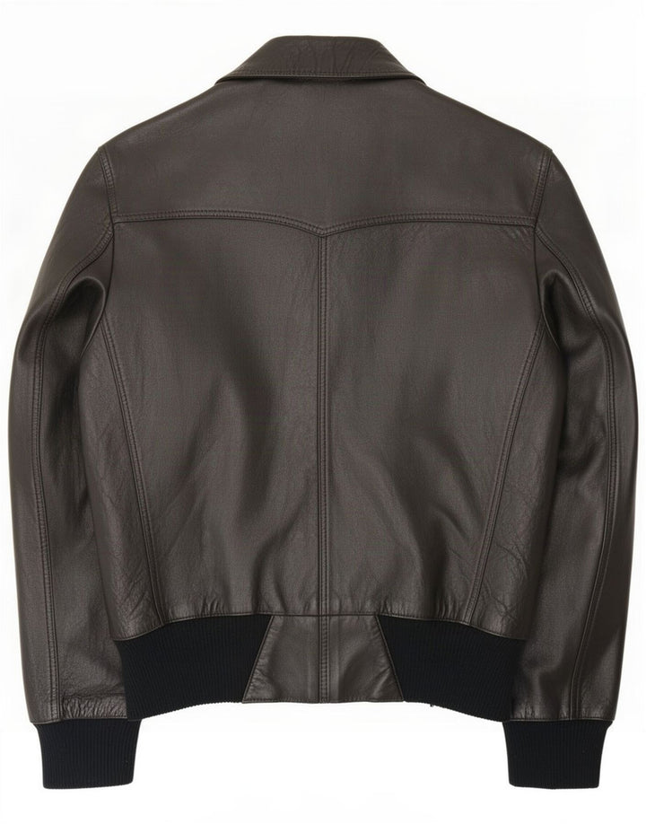 Vintage Herre Læderjakke IT 52 XL Sort