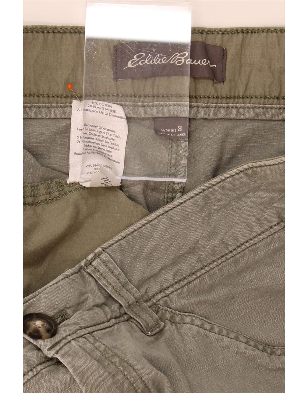 EDDIE BAUER Womens Cargo Shorts US 8 Medium W30  Green Cotton Vintage Eddie Bauer and Second-Hand Eddie Bauer from Messina Hembry 