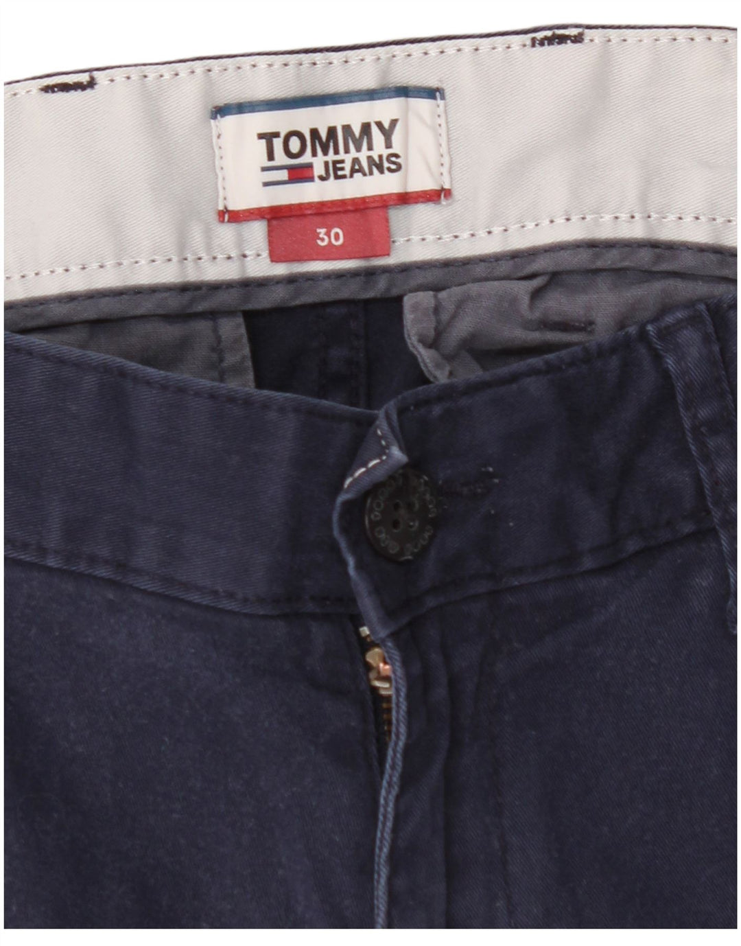 TOMMY HILFIGER Mens Chino Shorts W30 Medium Navy Blue Cotton