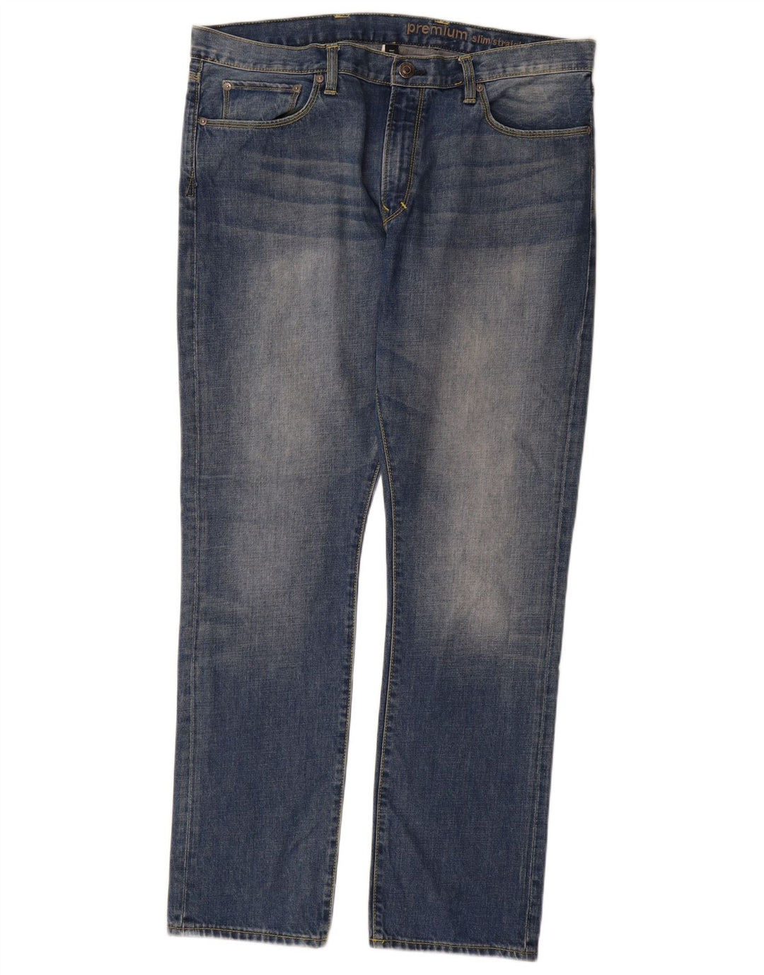 Gap Herre Premium Slim Straight Jeans W36 L32 Blå Bomuld