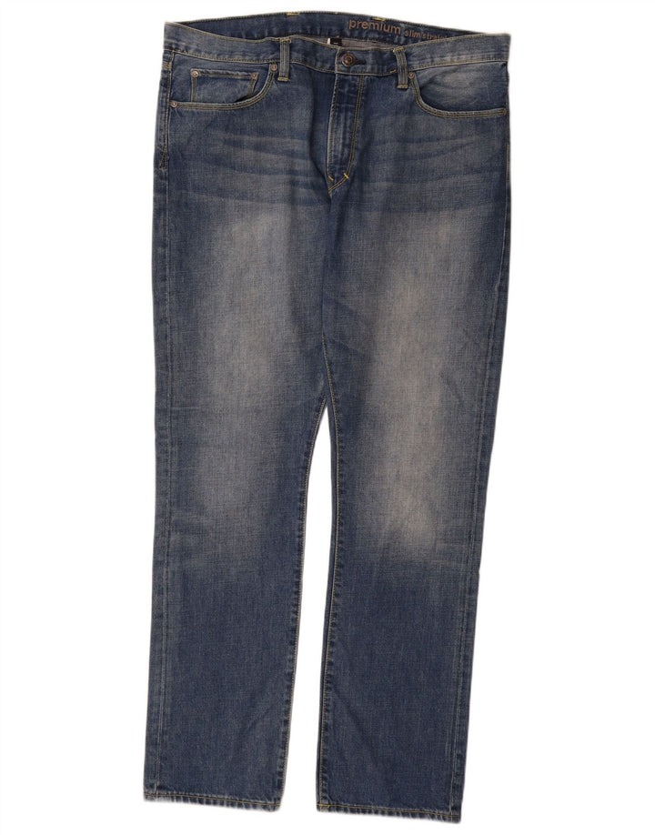 Gap Herre Premium Slim Straight Jeans W36 L32 Blå Bomuld