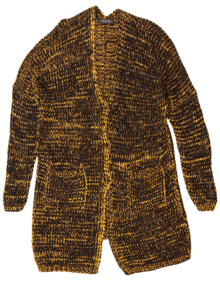 Twinset dame cardigan sweater i overstørrelse UK 10 Lille gul polyamid