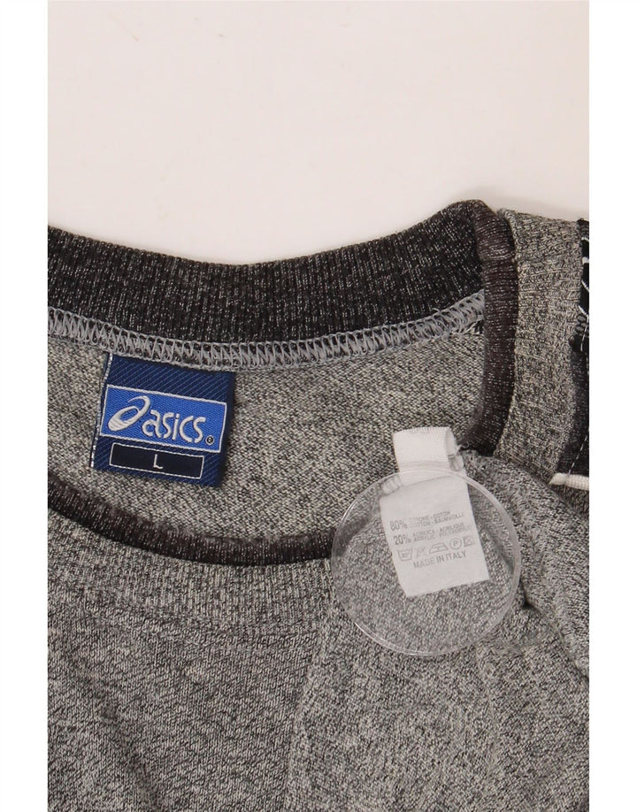 ASICS Herre grafisk T-shirt Top Stor grå Colourblock Bomuld