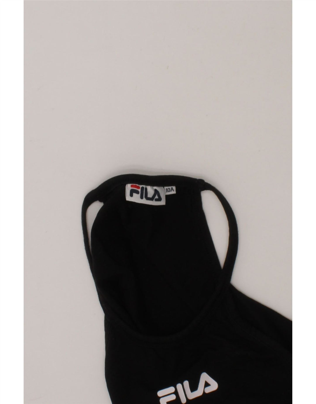 FILA Girls Graphic Vest Top 9-10 Years Black Vintage Fila and Second-Hand Fila from Messina Hembry 