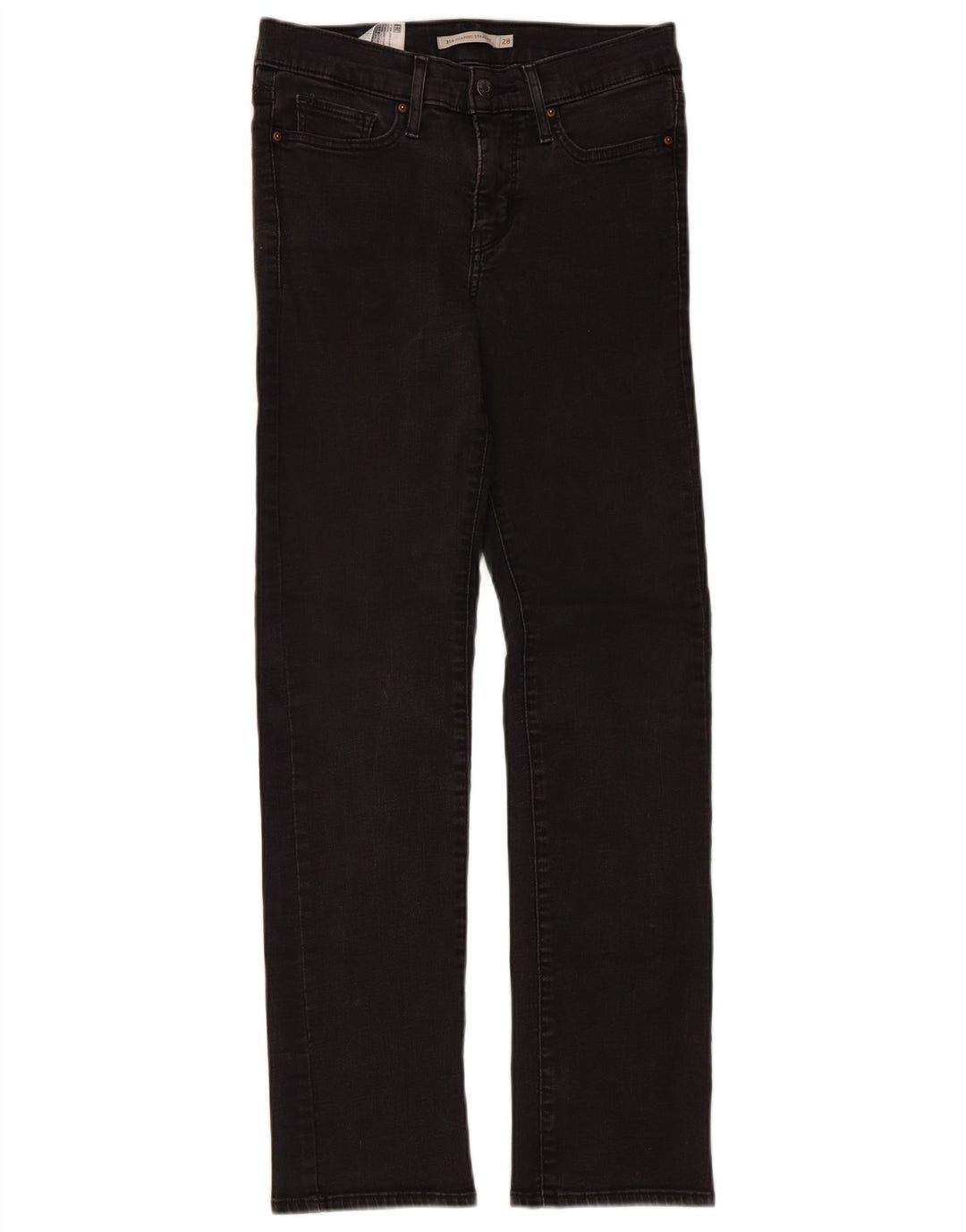 Levi's Womens 314 Shaping Straight Jeans W28 L30 Sort bomuld