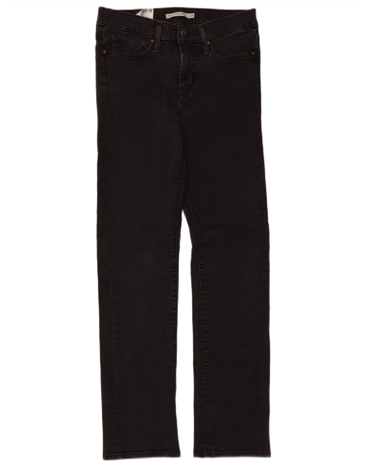 Levi's Womens 314 Shaping Straight Jeans W28 L30 Sort bomuld