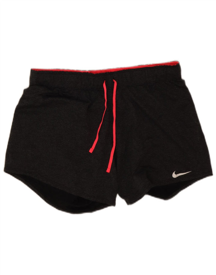 Nike Dame Dri Fit sportsshorts UK 14 Medium Grey Polyester