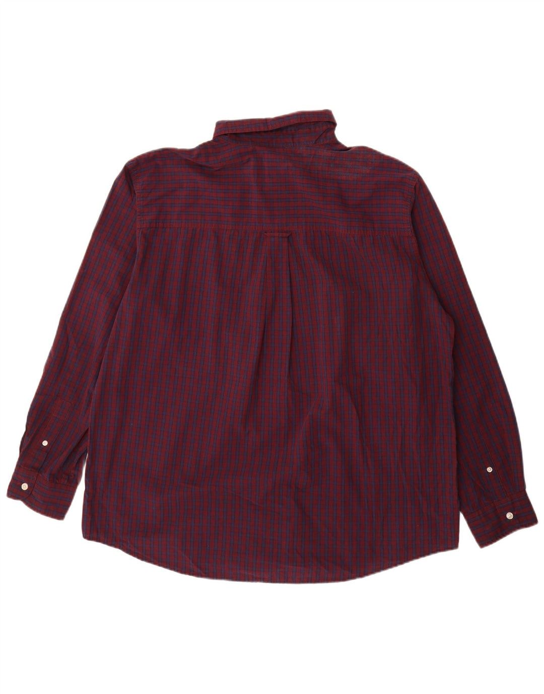 Chaps Herre Easy Care skjorte XL Bourgogne ternet bomuld