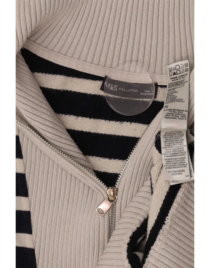 Marks & Spencer Dame sweater med lynlås-hals UK 16 Large Navy Blue