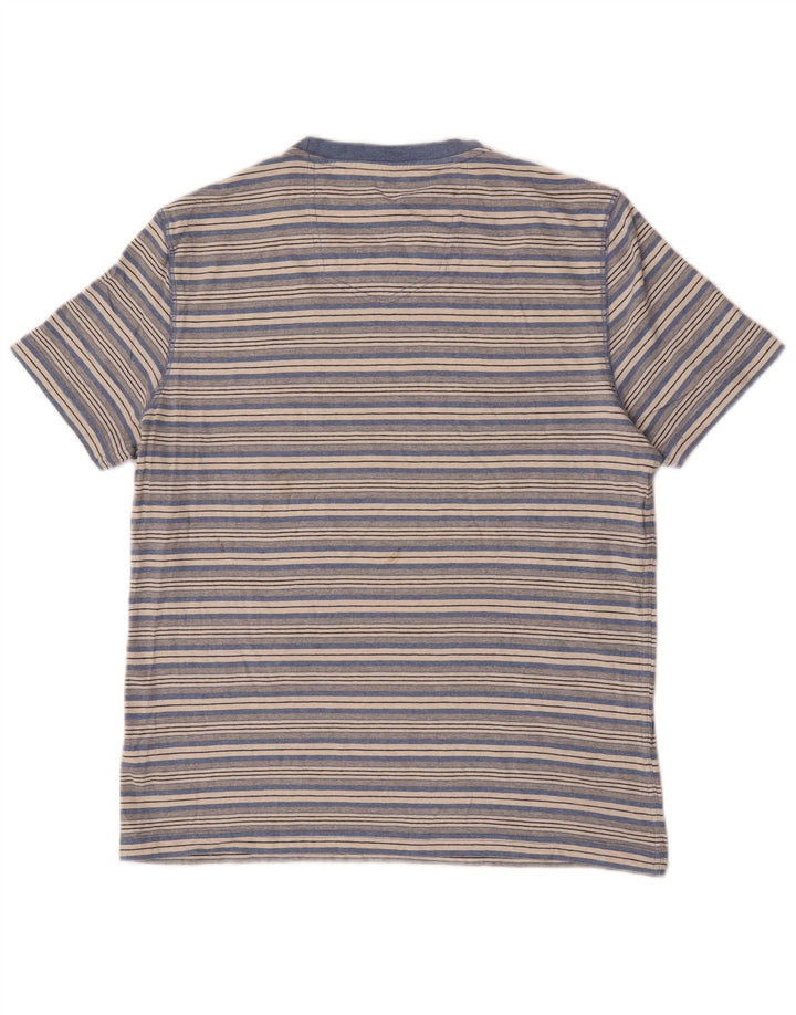 Fat Face Herre T-Shirt Top Stor Blå Stribet Bomuld
