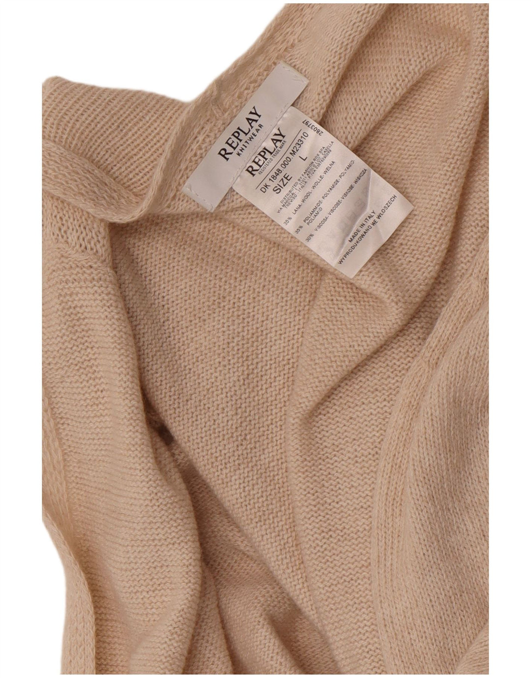Replay Womens Open Cardigan Sweater UK 16 Large Off White Uld