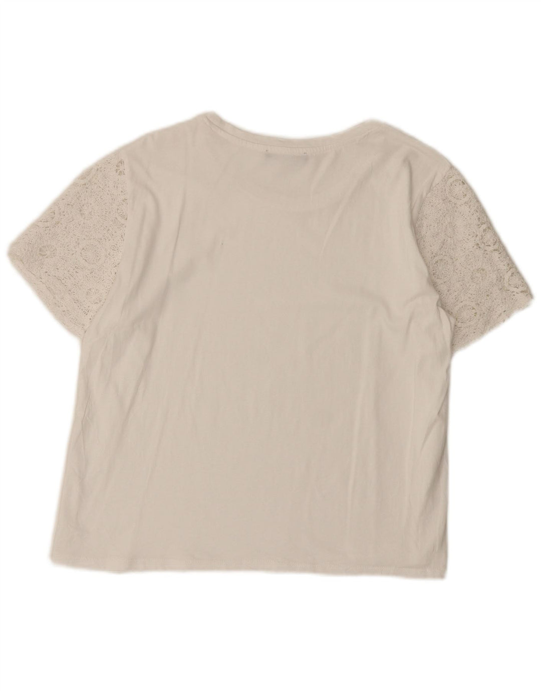 Zara Dame T-Shirt Top UK 14 Large White Floral