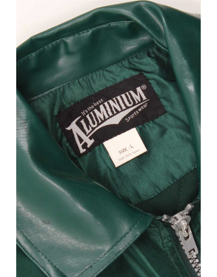 Vintage Bomber Jacket UK 40 Stor Grøn Nylon