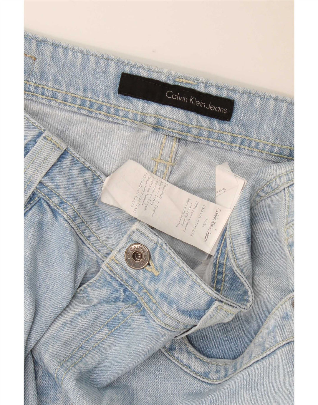 Calvin Klein Dame Straight Jeans W32 L34 Blå Bomuld