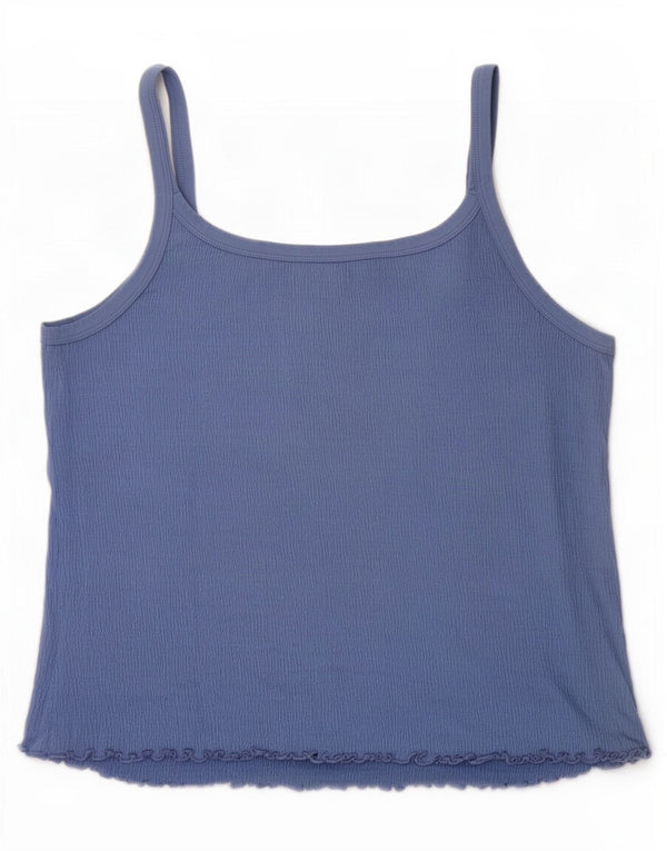 M&Co Womens Cami Top UK 20 2XL Blue Cotton