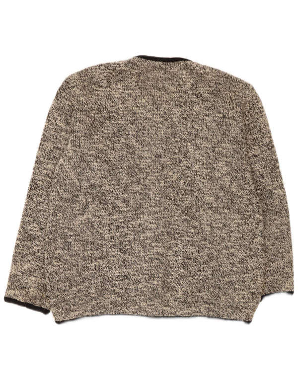 Vintage Dame Cardigan Sweater UK 16 Large Grey Flecked