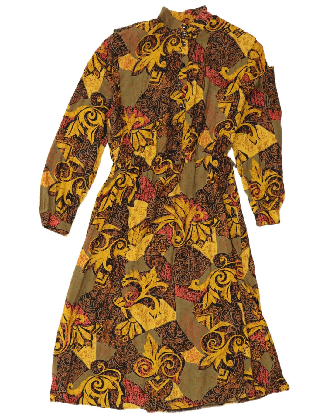 Vintage Dame Maxi Kjole UK 16 Stor Flerfarvet Paisley