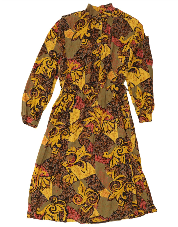 Vintage Dame Maxi Kjole UK 16 Stor Flerfarvet Paisley
