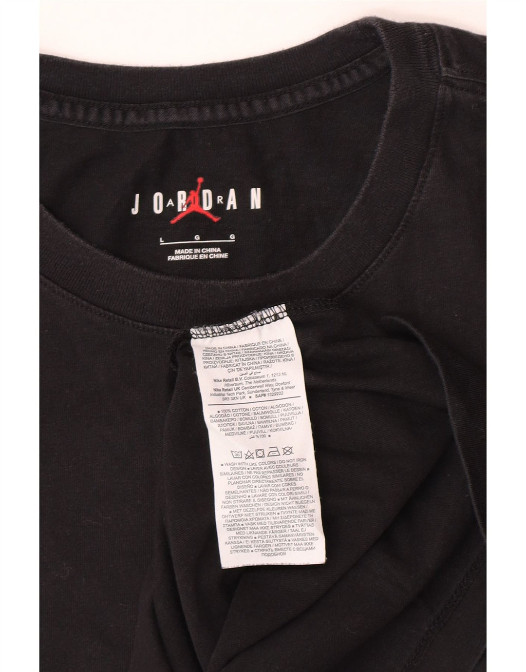 Jordan Herre grafisk T-shirt Top Stor sort bomuld