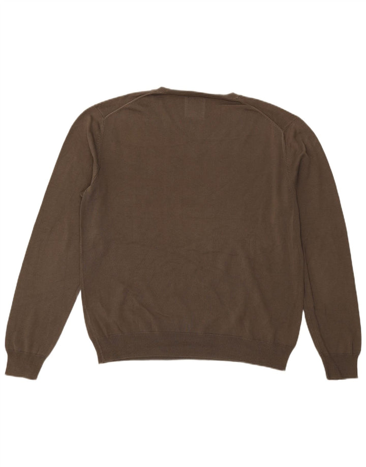 Sun68 Herre V-hals sweater XL Khaki Bomuld