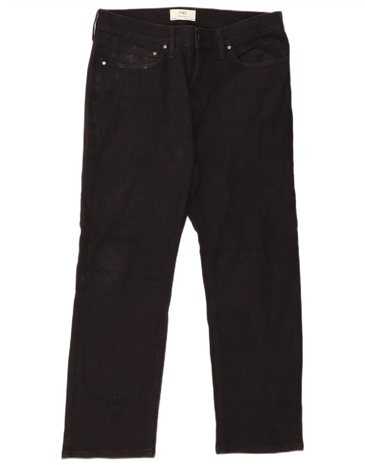 Marks & Spencer Straight Jeans til mænd W34 L29 sort bomuld