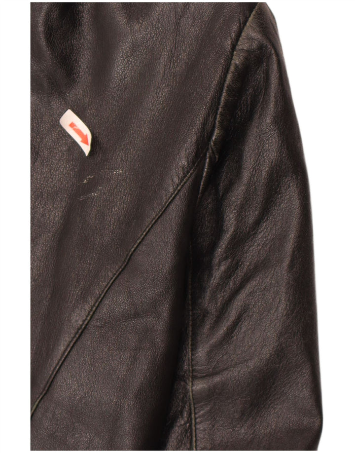 Vintage dame læderjakke IT 52 2XL sort læder