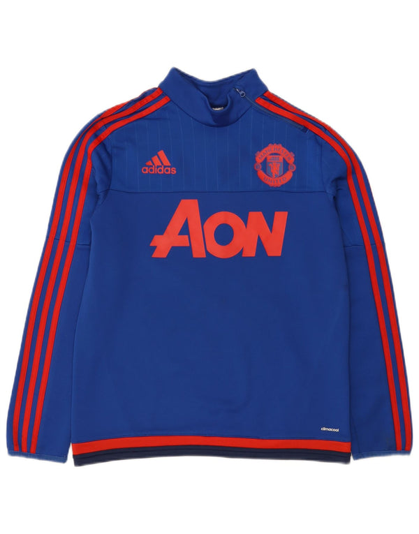 Adidas Boys Manchester United Grafisk Sweatshirt Jumper 13-14 år Blå