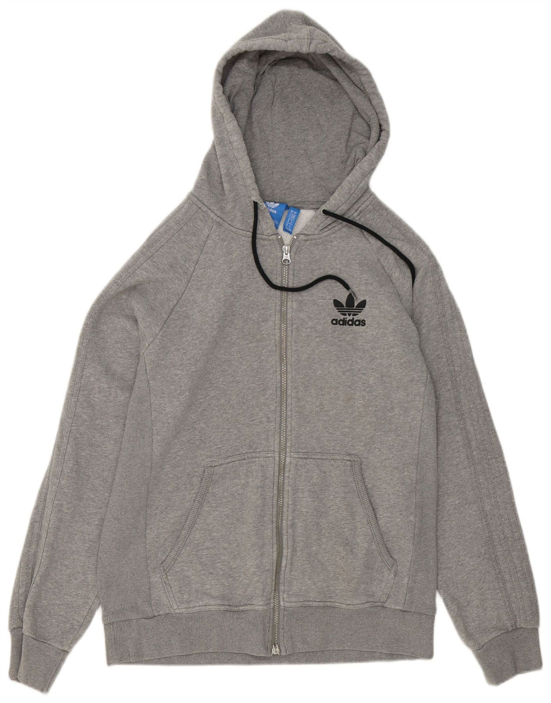 Adidas hættetrøje med lynlås til mænd Medium Grey Flecked Bomuld