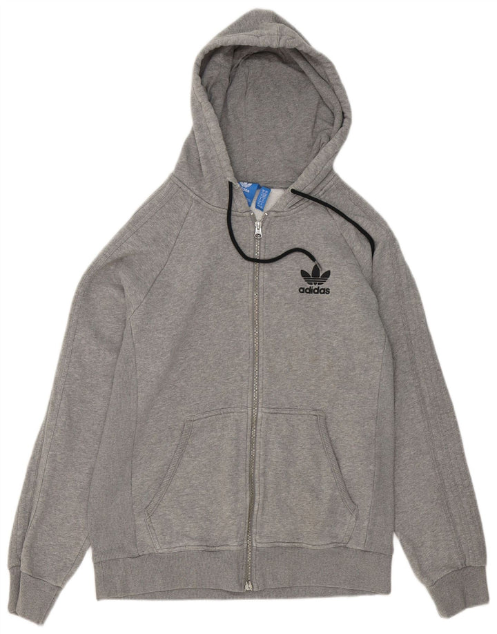 Adidas hættetrøje med lynlås til mænd Medium Grey Flecked Bomuld