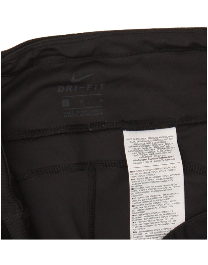 Nike Dame Grafiske Leggings UK 14 Large Sort Polyester