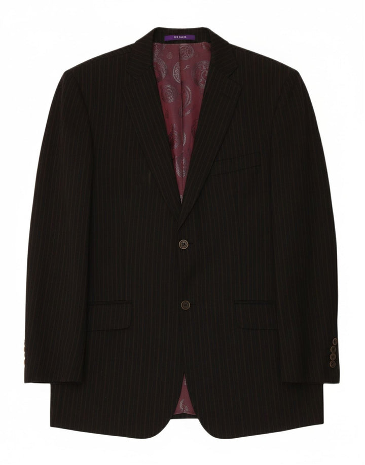 TED BAKER Mens 2 Button Blazer Jacket UK 40 Large Black Pinstripe Wool