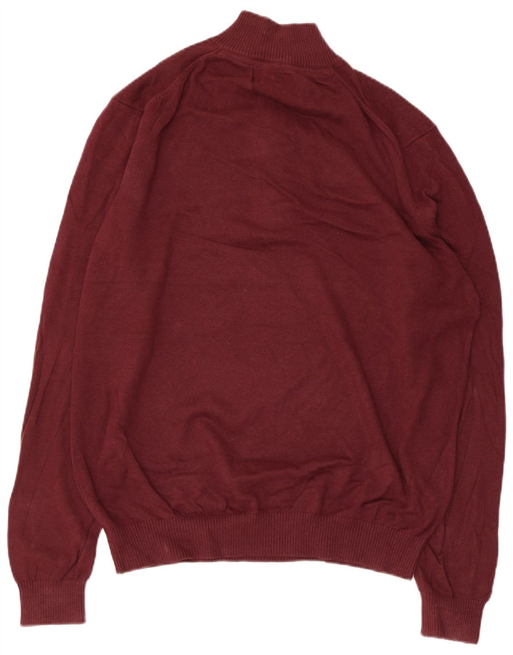 IZOD sweater med lynlås til mænd Medium rødbrun