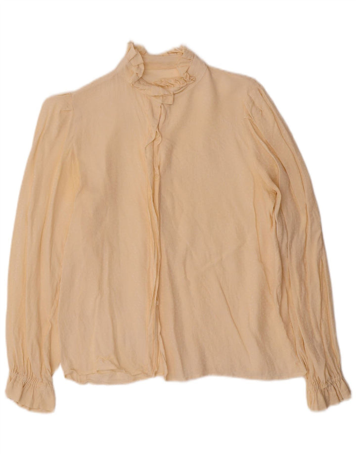 Vintage dameskjortebluse UK 12 Medium Beige