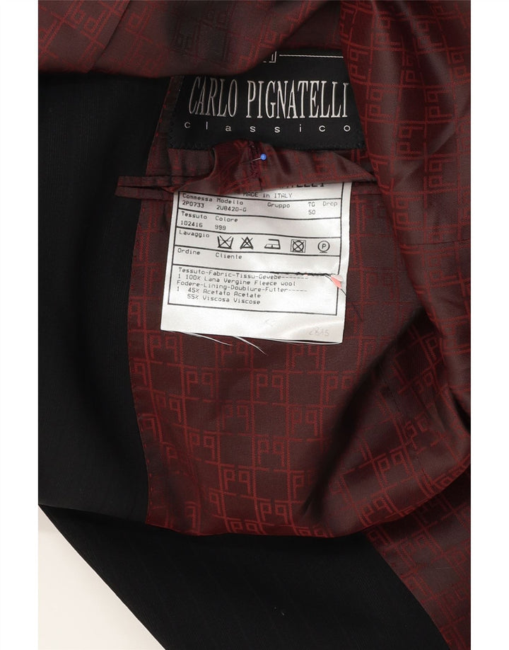 Carlo Pignatelli Herre 2-knaps blazerjakke IT 50 Large Black Virgin Wool