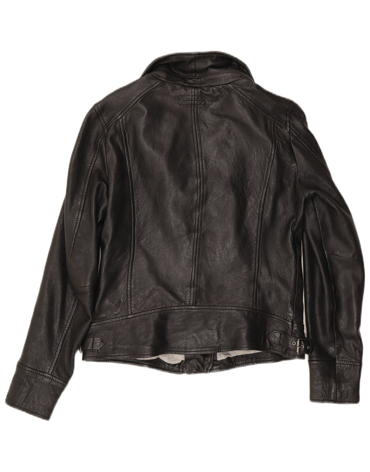 Oakwood Womens Læder Biker Jacket UK 14 Stort sort læder
