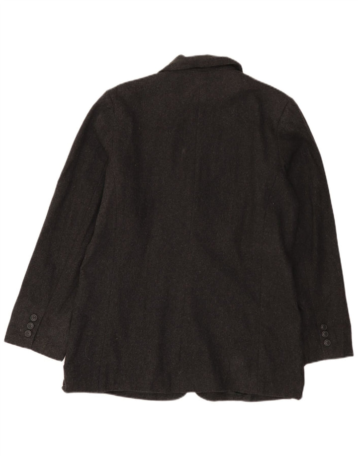 EDDIE BAUER Dame 3-knaps blazerjakke UK 14 Medium Grey Uld