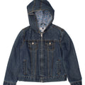 GAP Boys Hooded Denim Jacket 7-8 Years Large Blue Cotton Vintage Gap and Second-Hand Gap from Messina Hembry 
