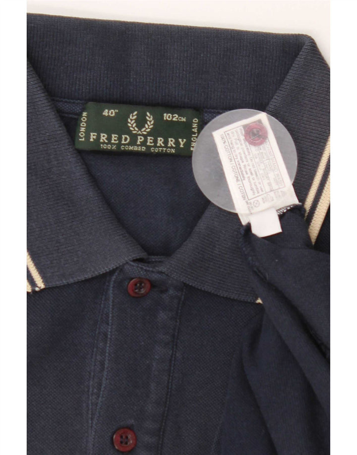 Fred Perry Herre poloshirt Medium marineblå stribet bomuld