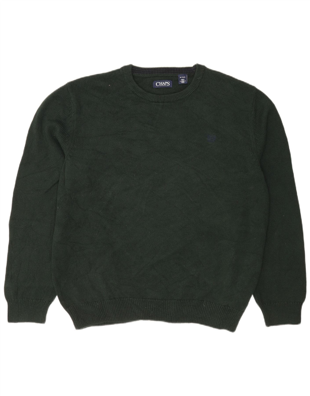 Chaps Herre Crew Neck Jumper Sweater XL Grøn Bomuld