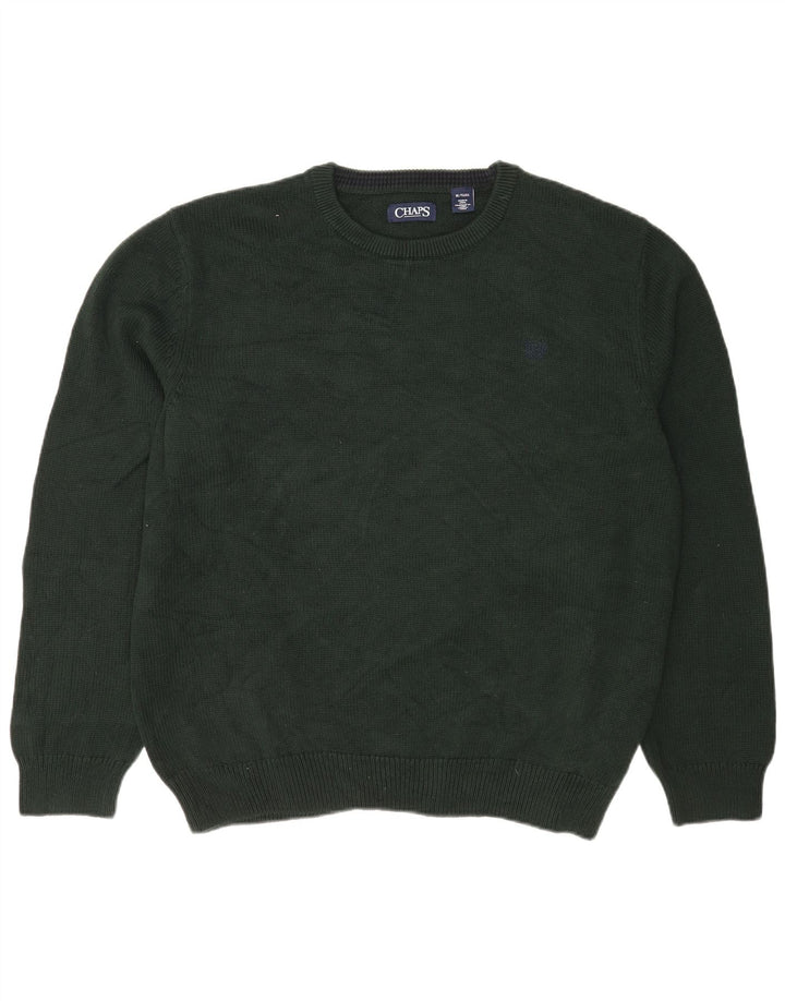 Chaps Herre Crew Neck Jumper Sweater XL Grøn Bomuld